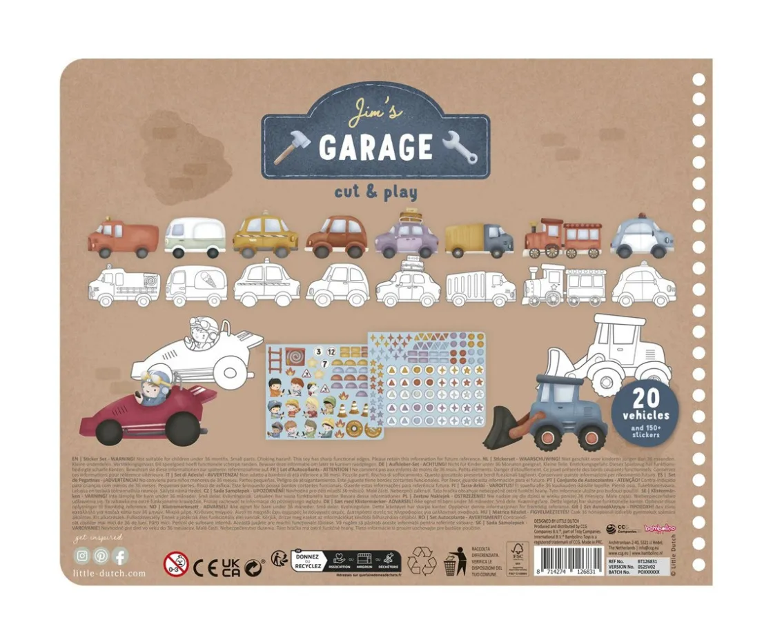 Niños Little Dutch Libro Recorta y Pinta Vehículos
