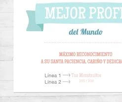 Tutete Lámina Personalizada Premio a la Mejor Profe