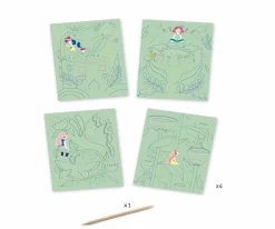 Niños Djeco Láminas para Rascar Jardín Imaginario