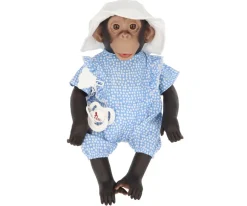 Así Lola La Chimpancé con Body Popelín Topos Royal y Gorro Pescador^Niños Muñecos