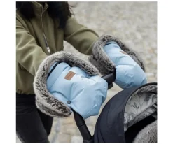Petite&Mars Manoplas Térmicas Impermeables para Carrito Furry Black^Niños Accesorios Carrito Bebé