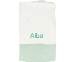 Cristina de Jos'h Manta Coralina Rainbow Dots Verde Personalizable^Niños Mantas