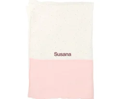 Cristina de Jos'h Manta Coralina Rainbow Dots Rosa Personalizable^Niños Mantas