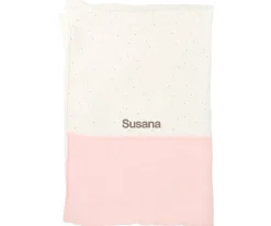 Cristina de Jos'h Manta Coralina Rainbow Dots Rosa Personalizable^Niños Mantas