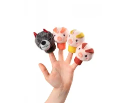 Niños Lilliputiens Marionetas de Dedo El Lobo y los 3 Cerditos
