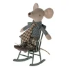 Maileg Mecedora Ratón Verde Oscuro^Niños Casa De Muñecas De Madera