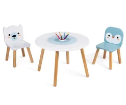 Janod Mesa y 2 Sillas Hielo Marino^ Mobiliario Infantil