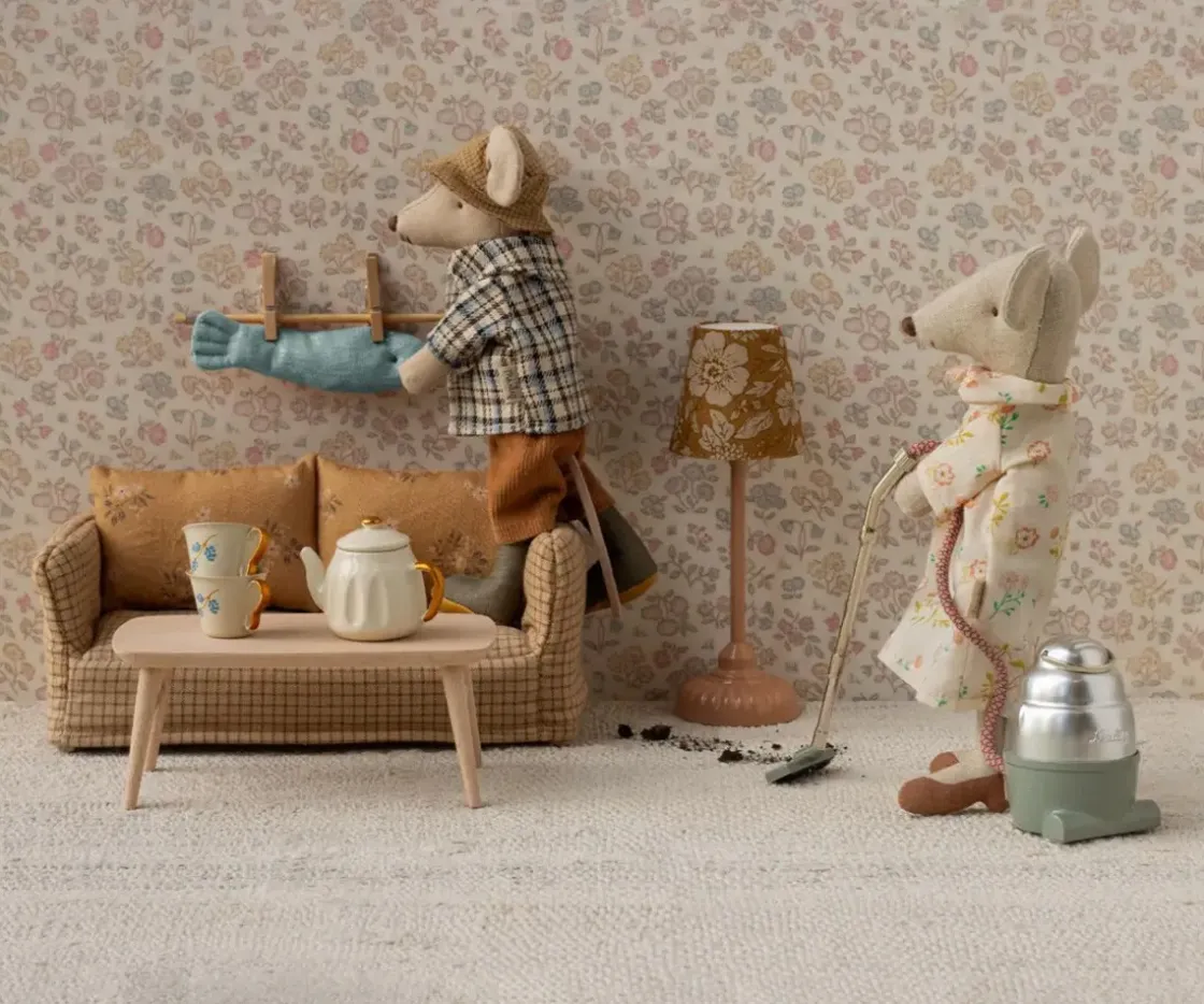 Maileg Mesita de Café Ratón Natural^Niños Casa De Muñecas De Madera