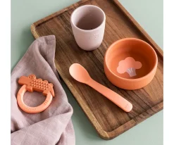 Done by Deer Mi Primera Vajilla de Silicona Papaya^ Vajilla Infantil