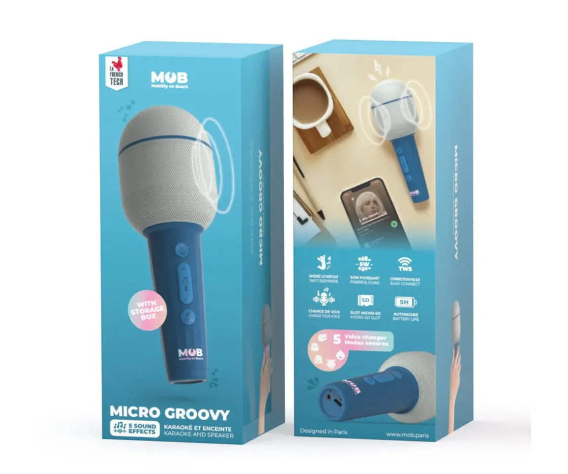 Niños MOB Micrófono Inalámbrico y Karaoke Micro Groovy Navy