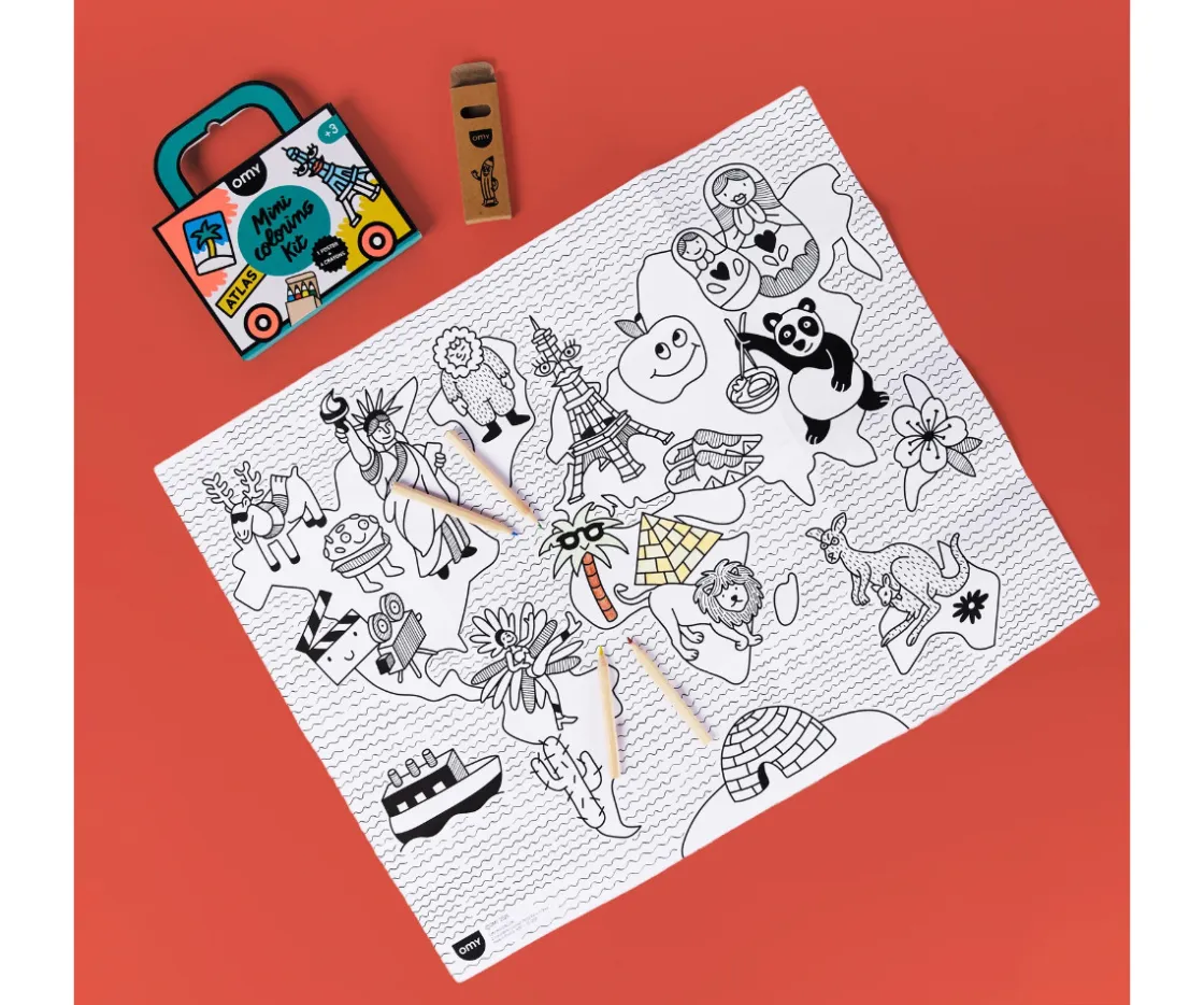 Omy Mini Pocket Atlas para Colorear^Niños Manualidades Para Niños