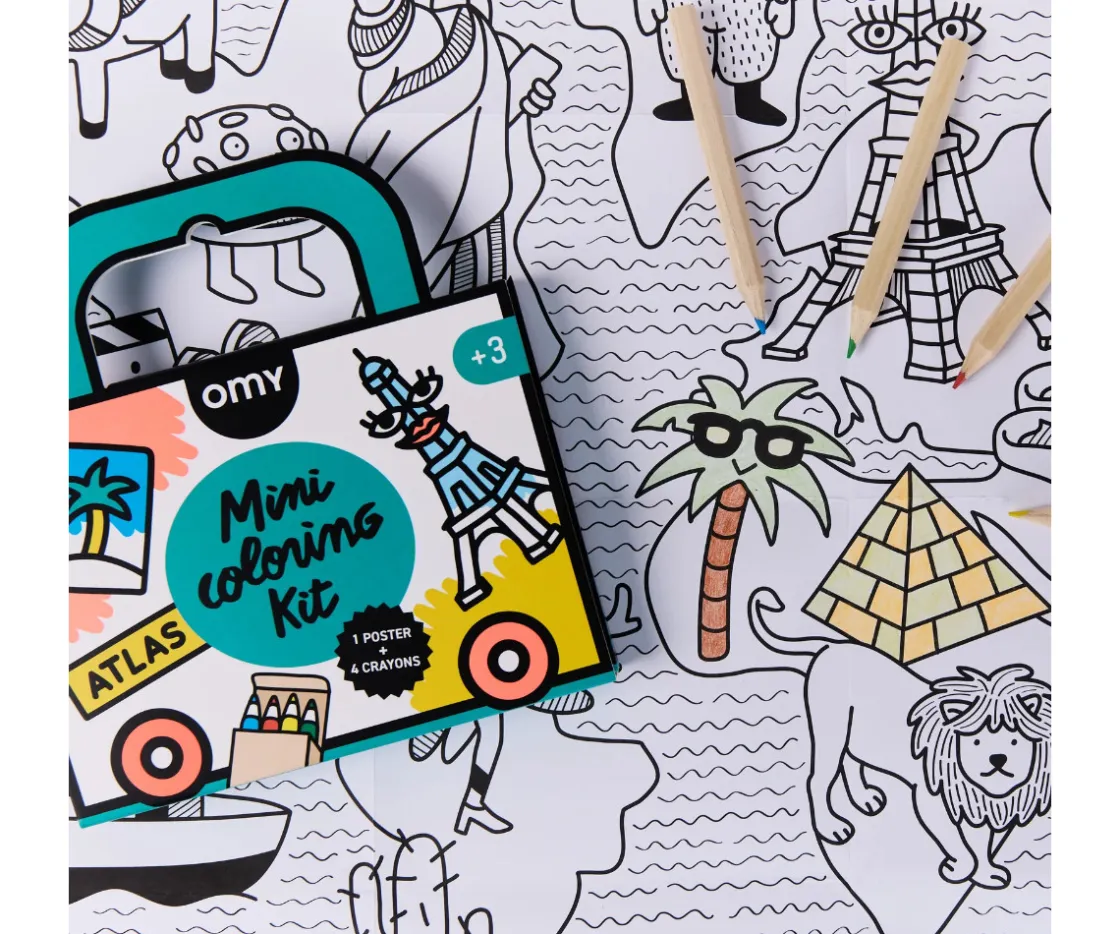 Omy Mini Pocket Atlas para Colorear^Niños Manualidades Para Niños