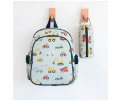 A Little Lovely Company Mochila con Bolsillo Térmico Vehicles^ Mochilas Preescolar