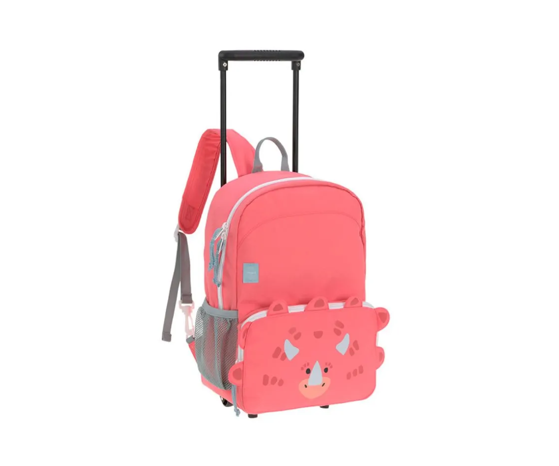 Lassig Mochila con Carrito Dino Rose Personalizable