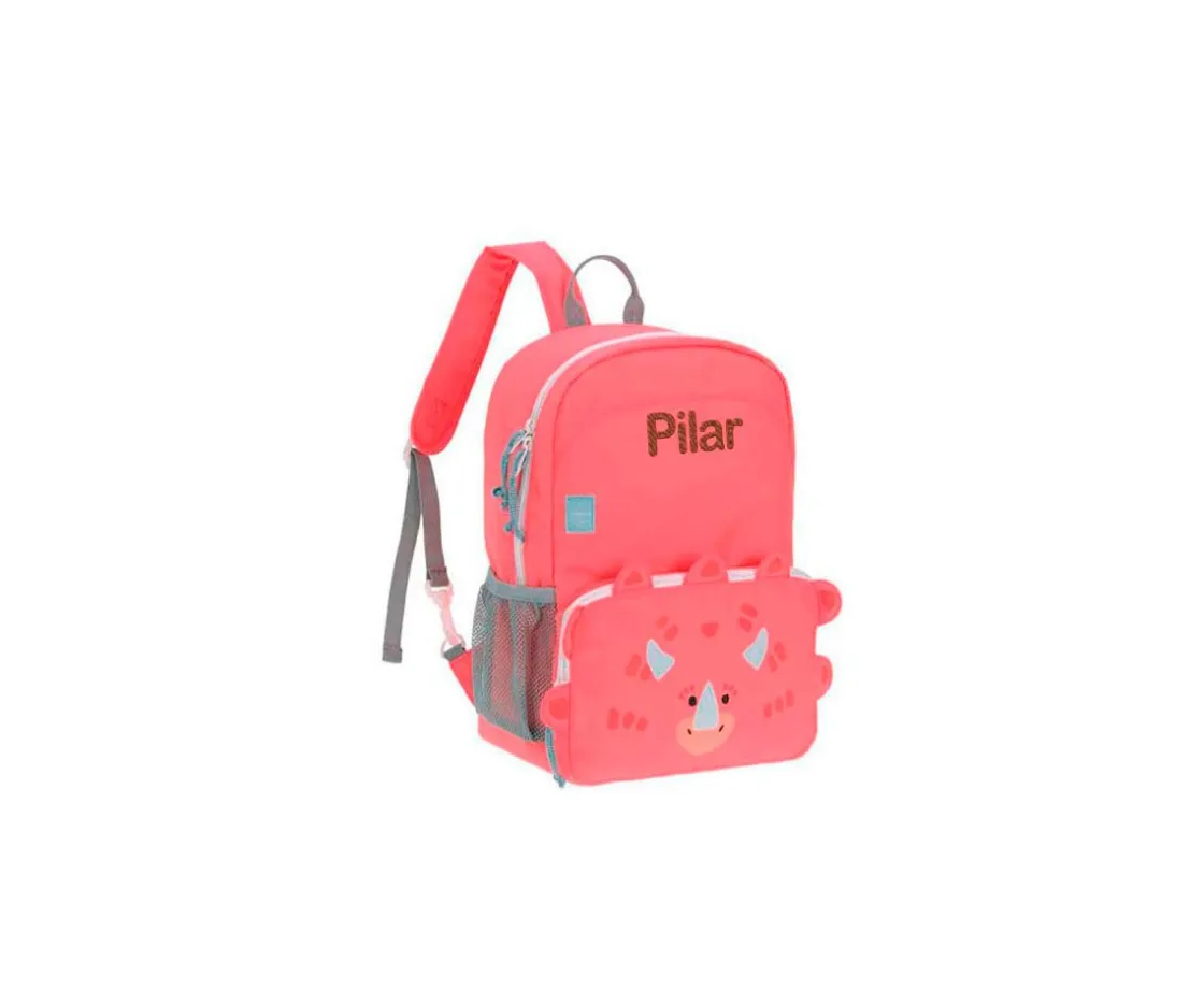 Lassig Mochila con Carrito Dino Rose Personalizable