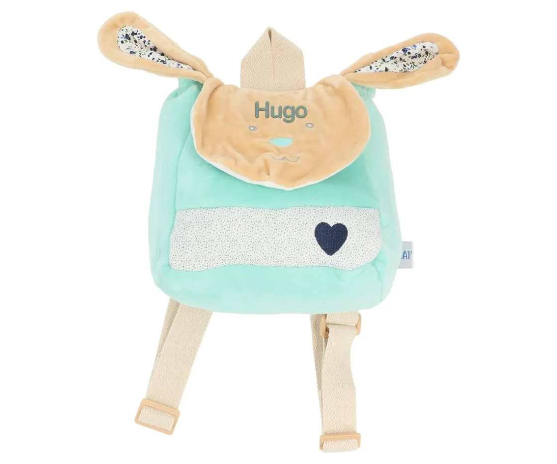 Baby Nat Mochila Conejo Poupi Mint Personalizable^ Mochilas Guardería