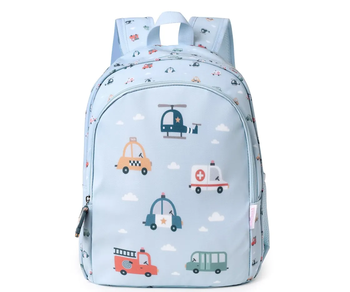 Tutete Mochila Mediana City Cars + Llavero Personalizable