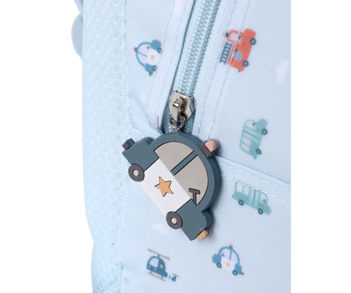 Tutete Mochila Mediana City Cars + Llavero Personalizable