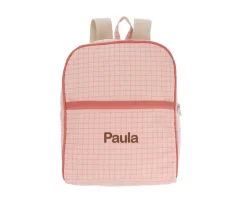 Cristina de Jos'h Mochila Nordic Check Blush Personalizable