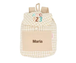 Tutete Textil Mochila Pequeña Vichy Funny Letters Personalizable