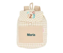 Tutete Textil Mochila Pequeña Vichy Funny Letters Personalizable