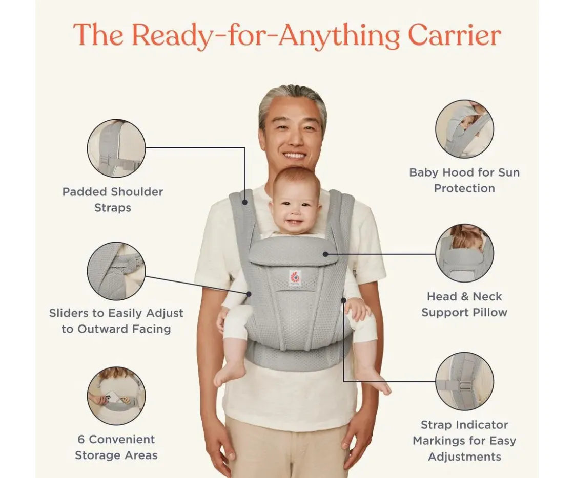 Ergobaby Mochila Portabebés Omni Deluxe Blanco Nube^Niños Mochilas Portabebé