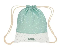 Cristina de Jos'h Mochila Saco Mini Star Verde Personalizable^ Mochilas Saco Infantiles