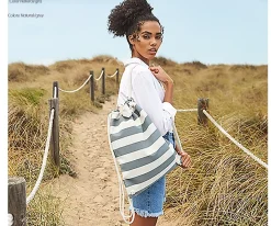 Tutete Textil Mochila Saco Nautical Natural-Gris Personalizable^ Mochilas Saco Infantiles