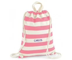 Tutete Textil Mochila Saco Nautical Natural-Pink Personalizable^ Mochilas Saco Infantiles