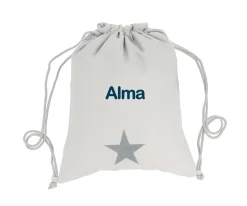 Tutete Textil Mochila Saco Personalizada Piqué Estrella Gris^ Mochilas Saco Infantiles