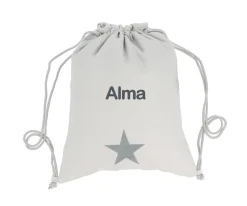 Tutete Textil Mochila Saco Personalizada Piqué Estrella Gris^ Mochilas Saco Infantiles