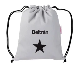 Tutete Textil Mochila Saco Personalizada Estrella Negra^ Mochilas Saco Infantiles