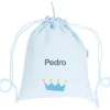 Tutete Textil Mochila Saco Personalizada Piqué Corona Azul^ Mochilas Saco Infantiles