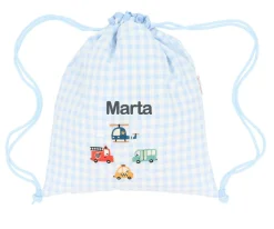 Tutete Textil Mochila Saco Vichy City Cars Personalizable