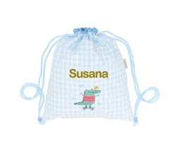 Tutete Textil Mochila Saco Vichy Croc Personalizable