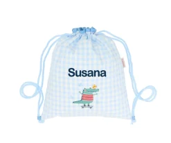 Tutete Textil Mochila Saco Vichy Croc Personalizable