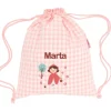 Tutete Textil Mochila Saco Vichy Little Red Personalizable^ Colecciones Vuelta Al Cole
