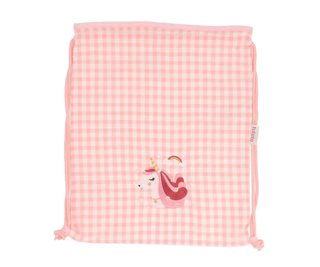 Tutete Textil Mochila Saco Vichy Magical Unicorn Personalizable^ Colecciones Vuelta Al Cole
