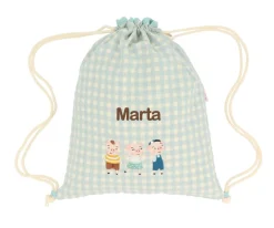 Tutete Textil Mochila Saco Vichy The Three Little Pigs Personalizable