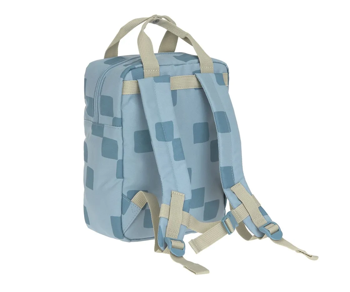 Lassig Mochila Square Pattern Party Blue / Green Personalizable^ Mochilas Preescolar