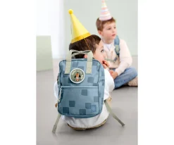 Lassig Mochila Square Pattern Party Blue / Green Personalizable^ Mochilas Preescolar