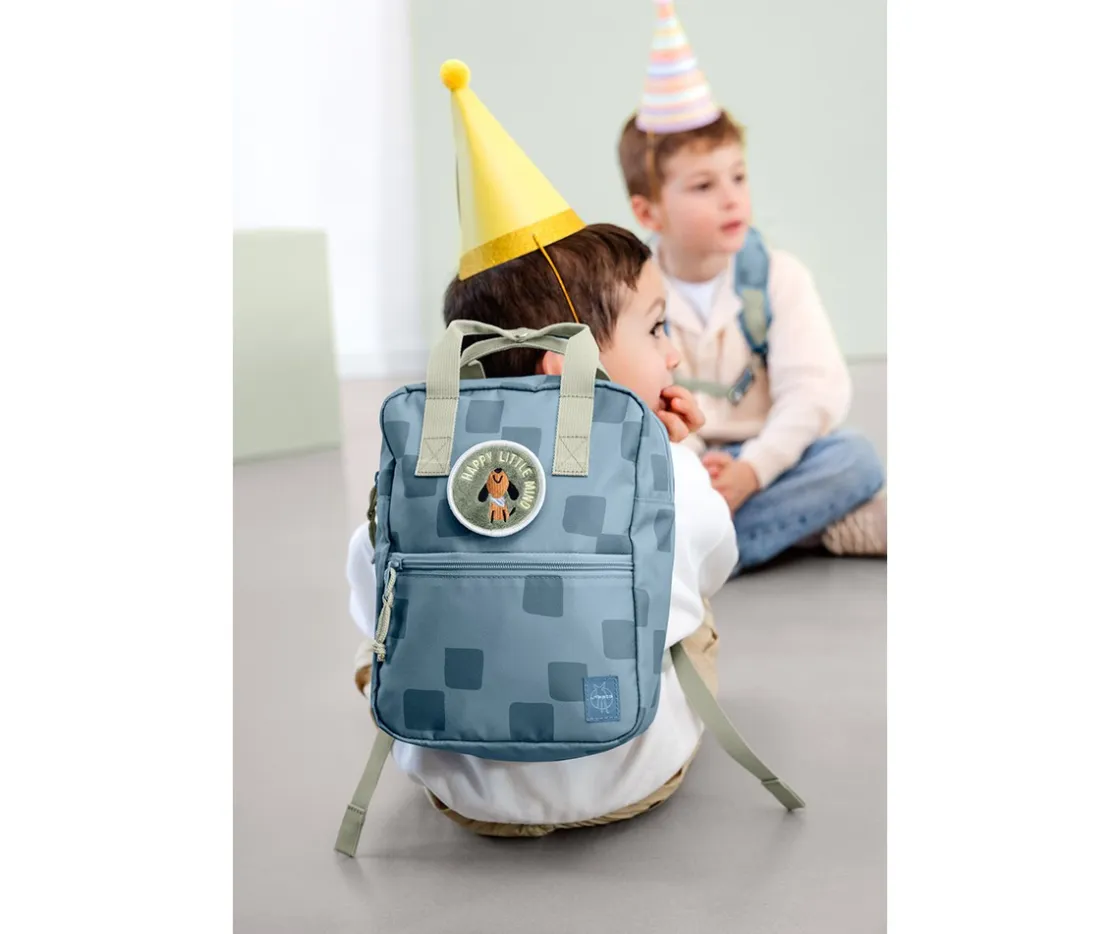 Lassig Mochila Square Pattern Party Blue / Green Personalizable^ Mochilas Preescolar