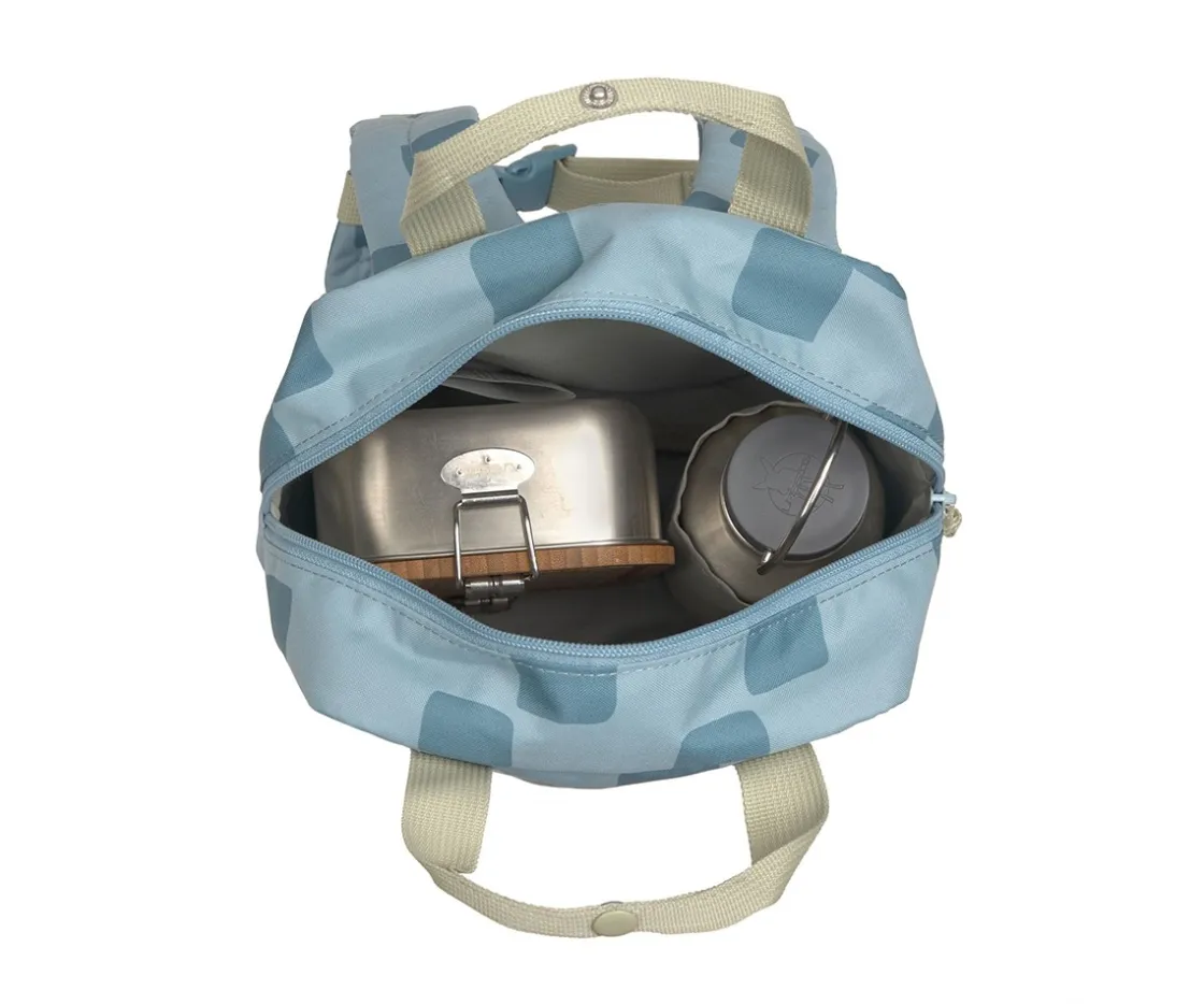 Lassig Mochila Square Pattern Party Blue / Green Personalizable^ Mochilas Preescolar