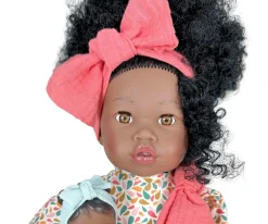 Nines d'Onil Muñeca Alika con Bebé Pelo Rizado Coral^Niños Muñecos