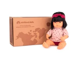 Niños Miniland Muñeca Bebé Asiática 32cm con Conjunto Dune