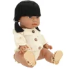 Niños Minikane Muñeca Gordis Latika con Pelele Léonore Crudo y Cangrejeras Beige