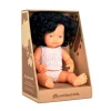Niños Miniland Muñeca Pelo Moreno Rizado 38 cm