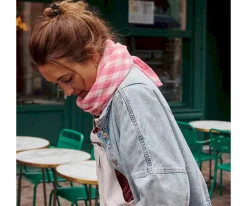 Rose in April Muselina Bianca Vichy Rose Fluo Talla L^ Muselinas Bebé