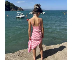 Rose in April Muselina Bianca Vichy Rose Fluo Talla L^ Muselinas Bebé