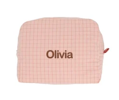 Cristina de Jos'h Neceser Grande Nordic Check Blush Personalizable^Niños Neceseres Bebé Personalizados